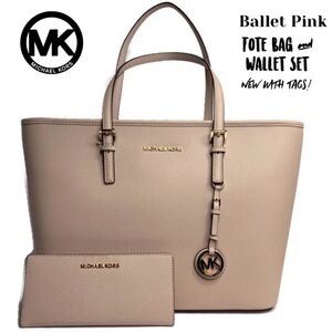 Michael Kors Ballet Pink Tote Bag and Wallet Set